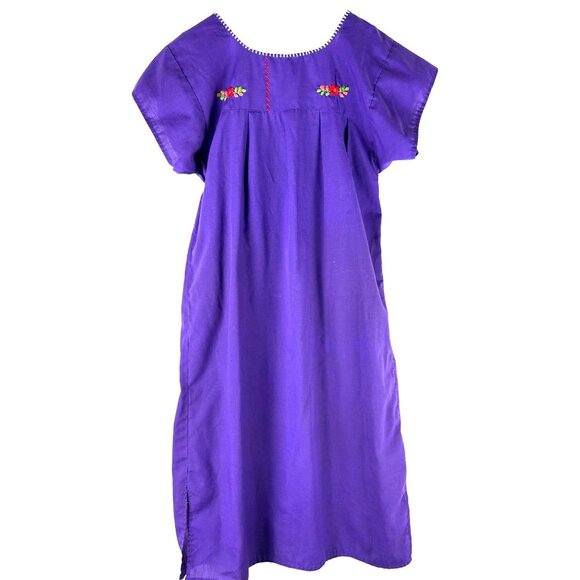 VTG Summer Boho Cottage Festival Embroidered Girl's Maxi Dress,  Size Small - Picture 2 of 8